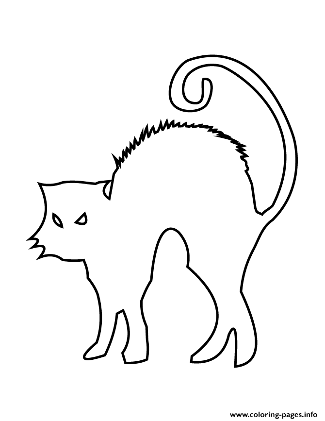 Alert Cat Stencil coloring