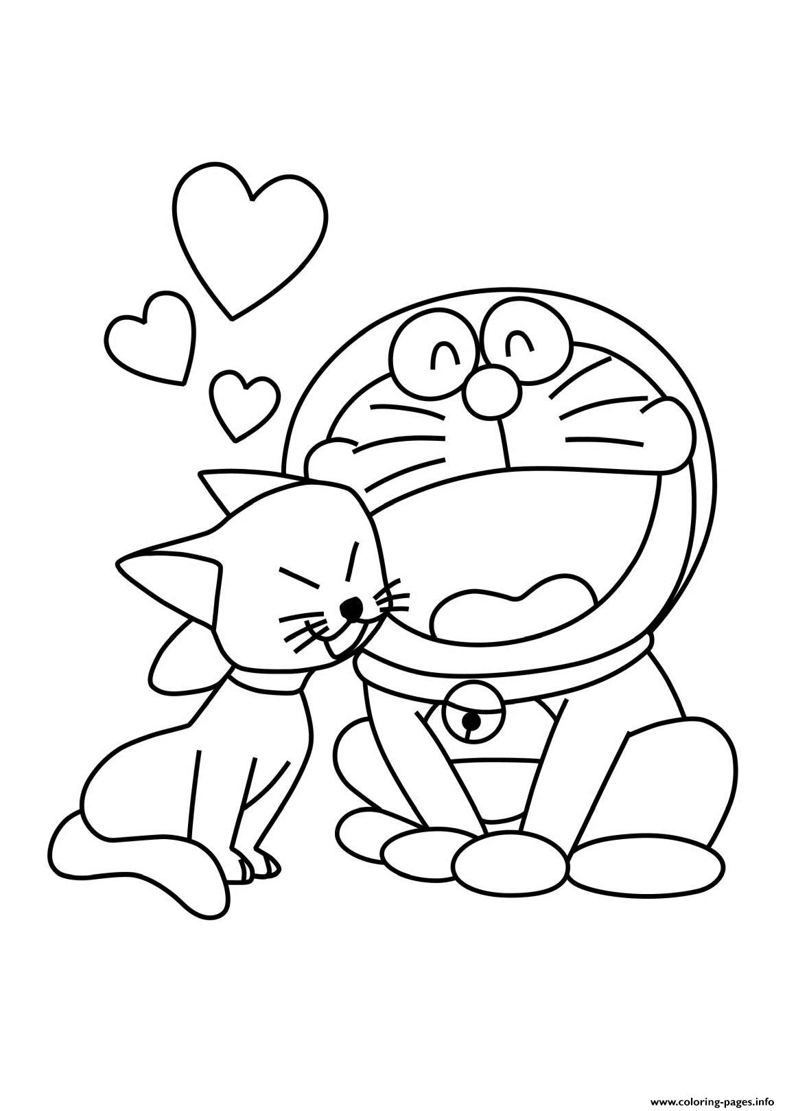 Cat And Doraemon Cartoon S18bf8 coloring