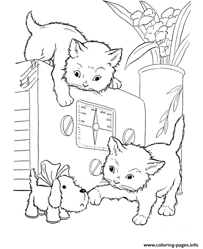 Kittens For Kids Cat Playing89b2 coloring
