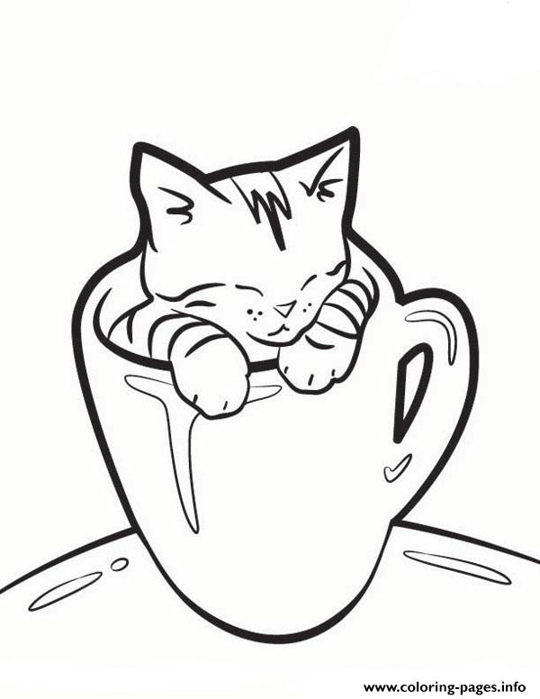 Cat In A Mug E6ad coloring