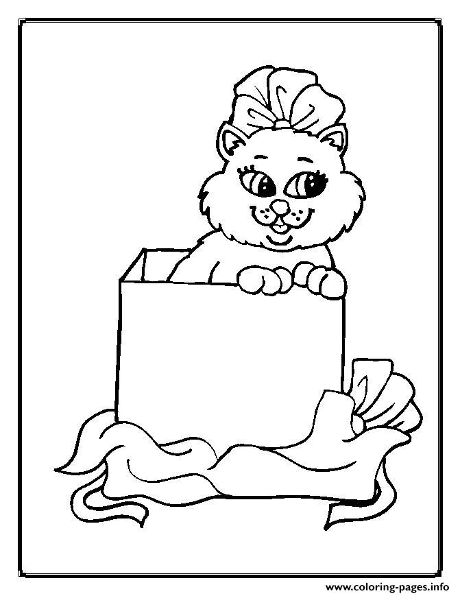 A Cat In A Box Animal S047f coloring