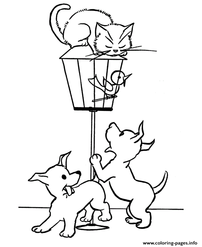 Cat Stuck On A Cage Animal Sa788 coloring
