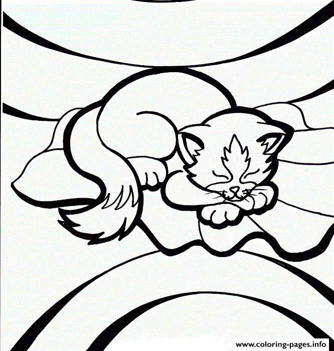 Fox Tailed Cat Sleeping 06b1 coloring