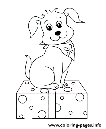 Puppy On A Present1ec2 coloring