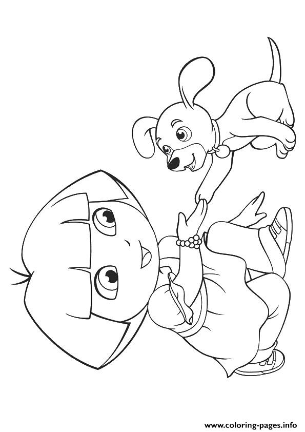 The Dora With Pup Puppy coloring