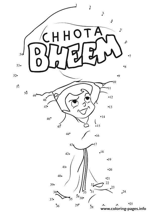 The Chota Bheem Dot To Dot coloring