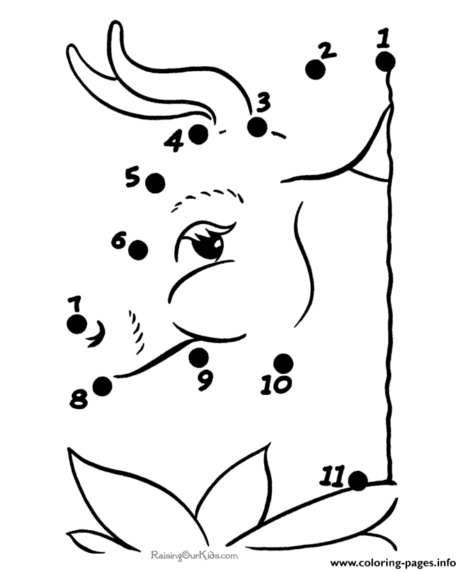 Pig Printable Connect Dots coloring
