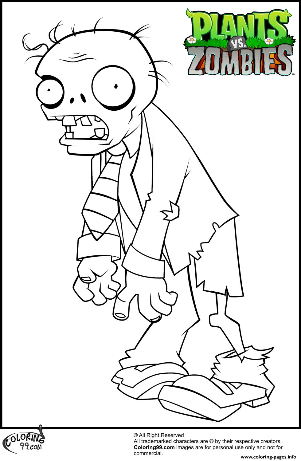 Suit Zombie Coloring Pages Plants Vs Zombies Coloring Page Printable