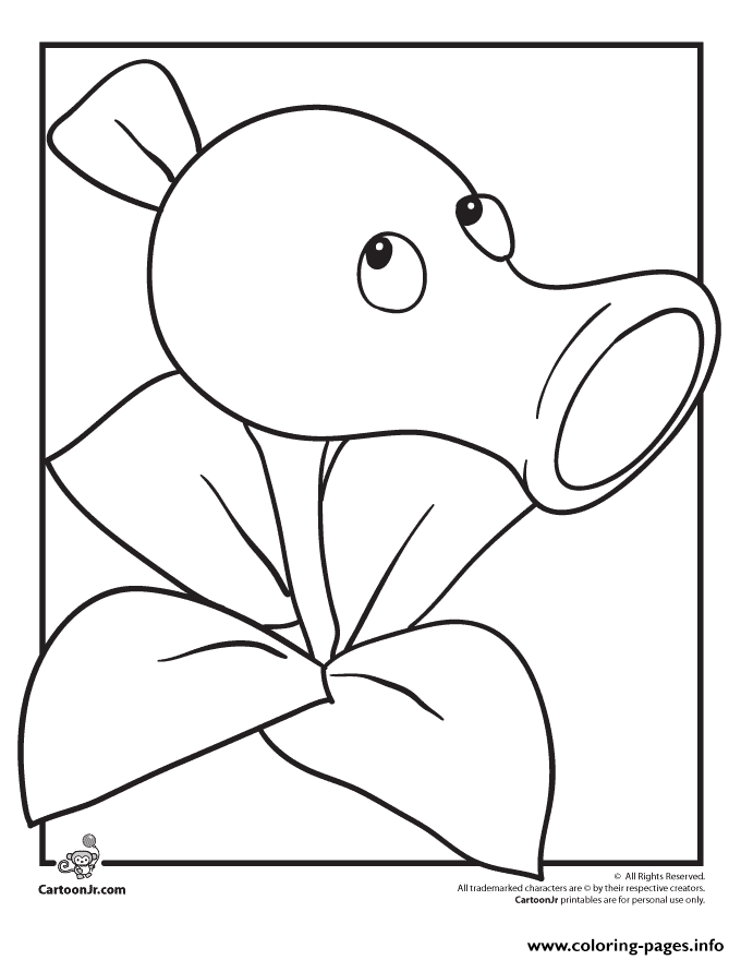 simple plant plants vs zombies coloring pages printable