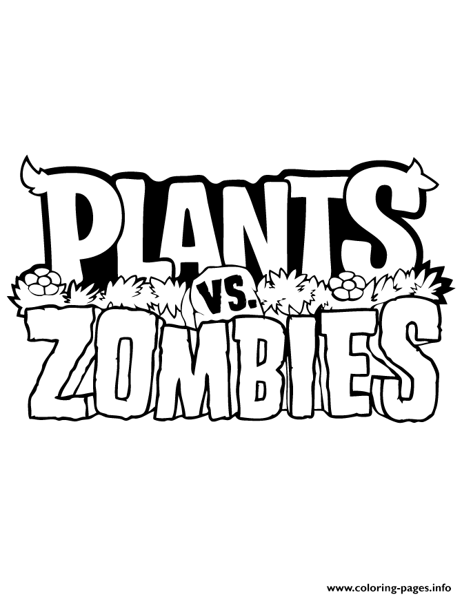 Logo 2 Plants Vs Zombies Coloring Pages Printable