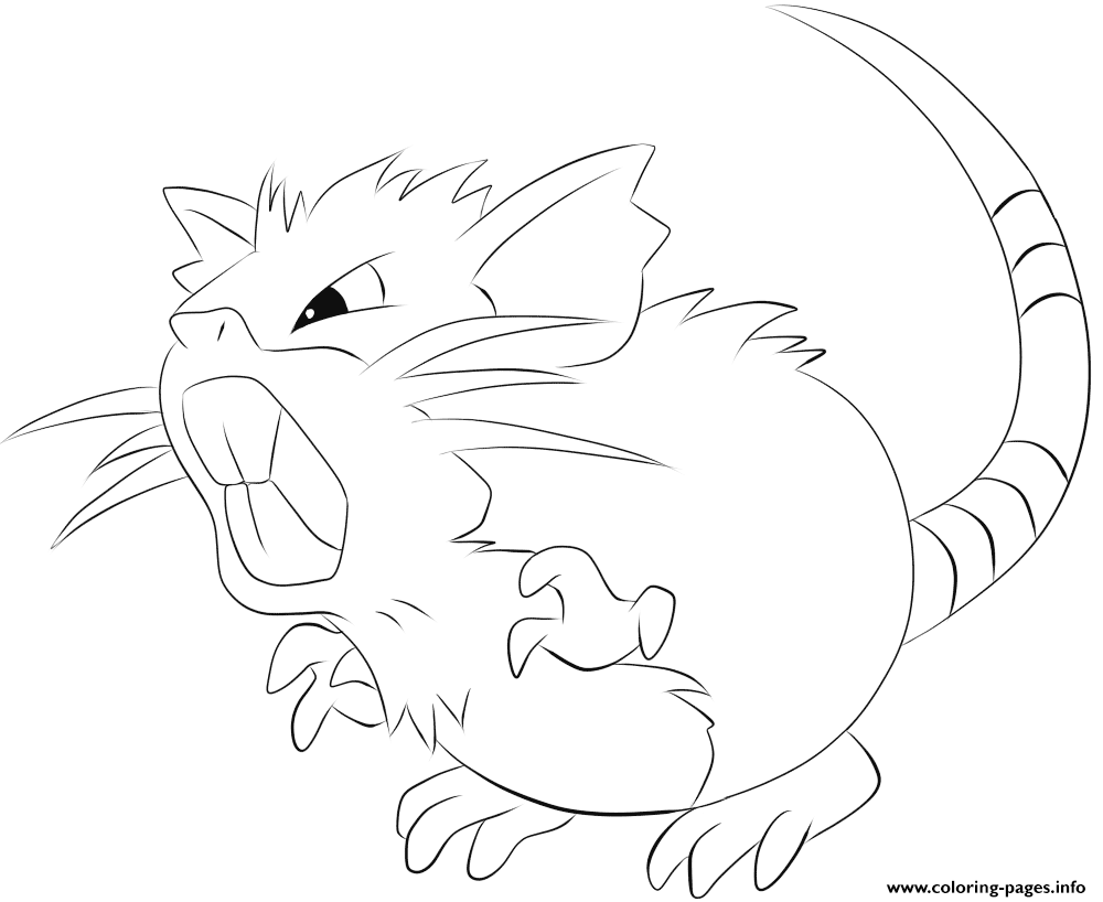 raticate coloring page easy pokemon