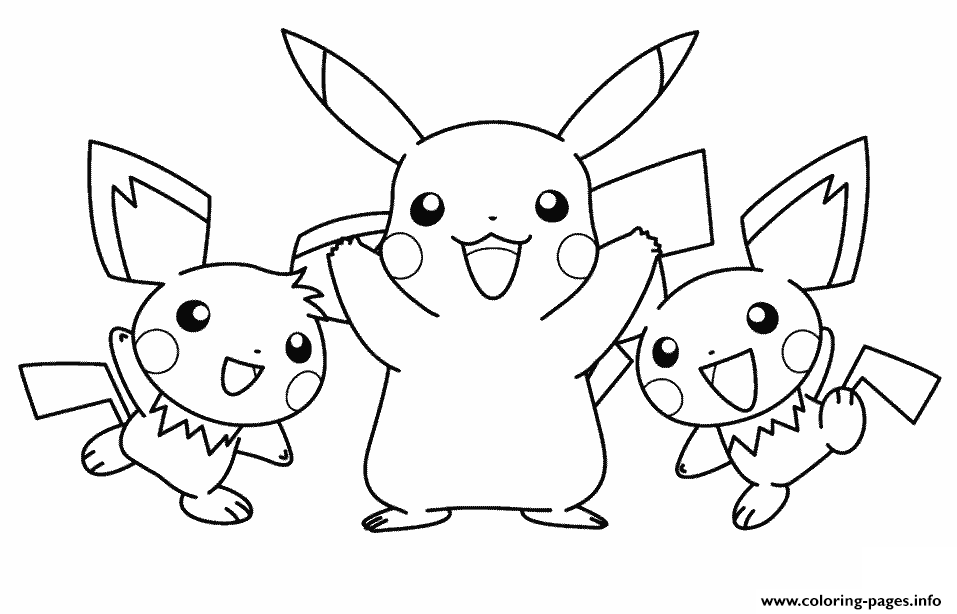 pokemon pikachu and pichu coloring pages