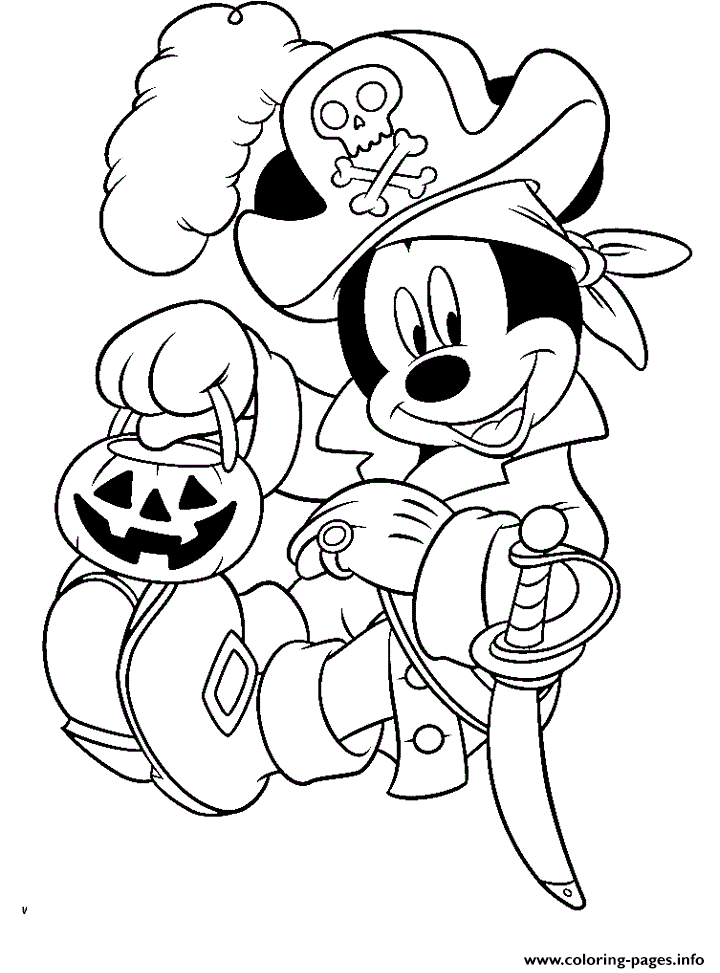 Mickey In Pirate Costume Disney Halloween Coloring Pages ...