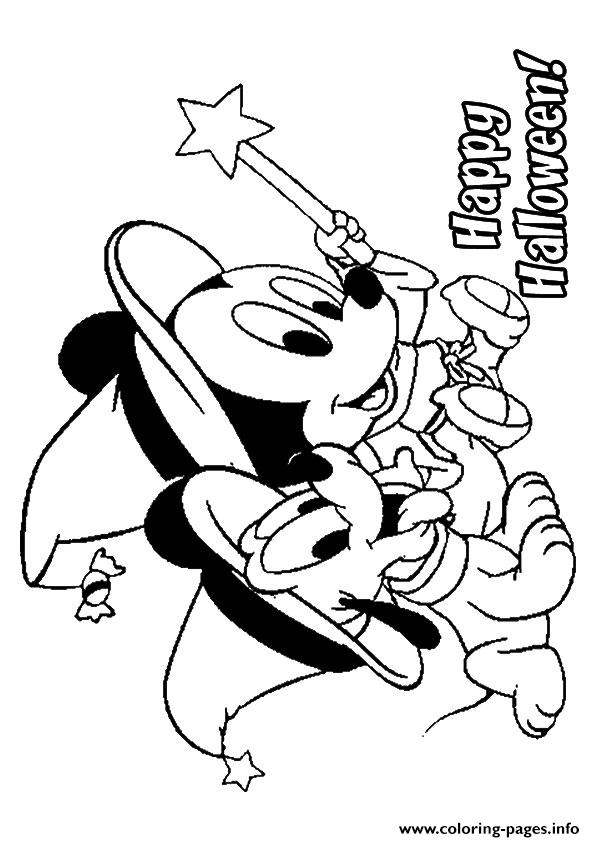 Baby Mickey Mouse And Baby Pluto Disney Halloween coloring