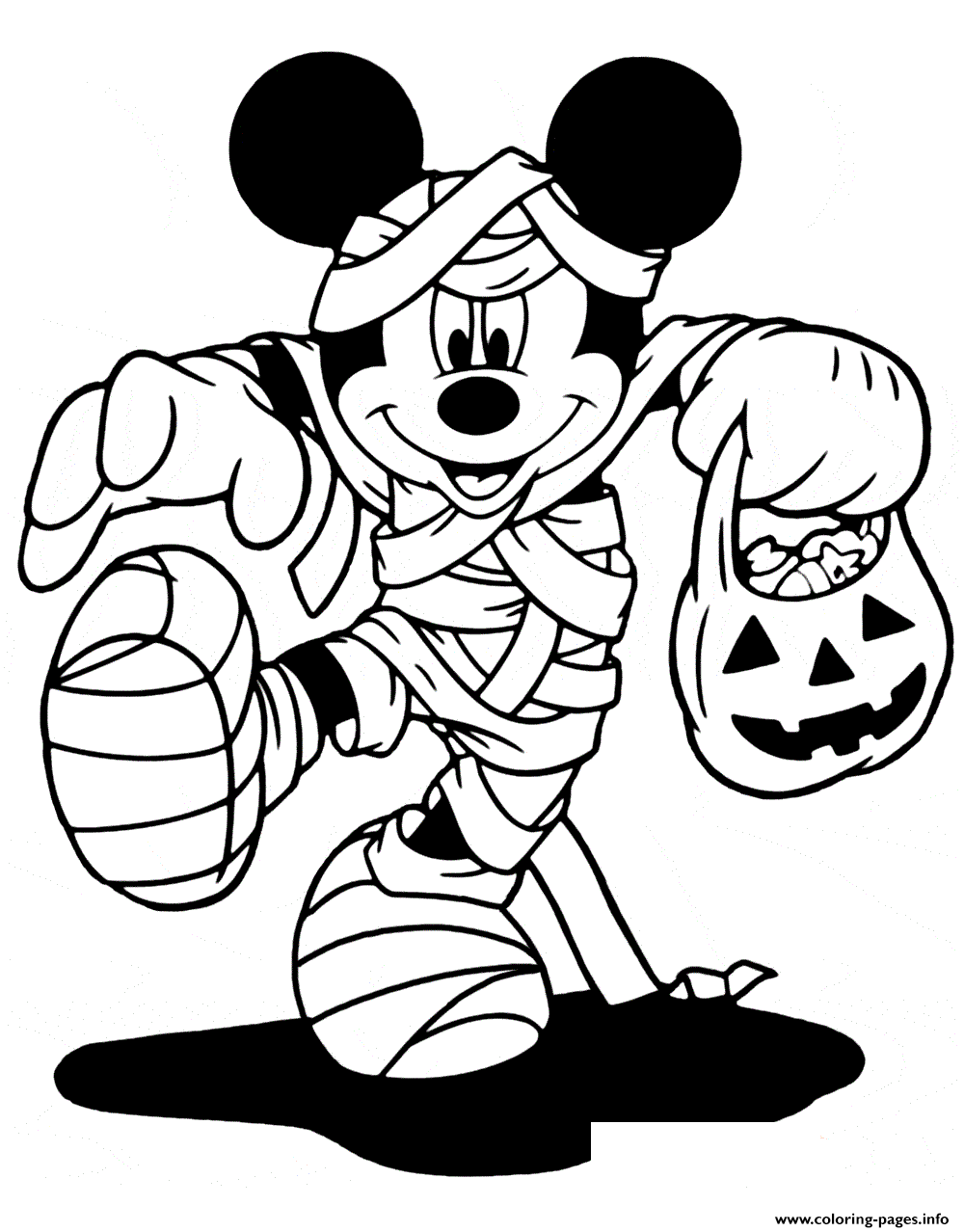 Mickey Mouse As A Mummy Disney Halloween Coloring Pages ...