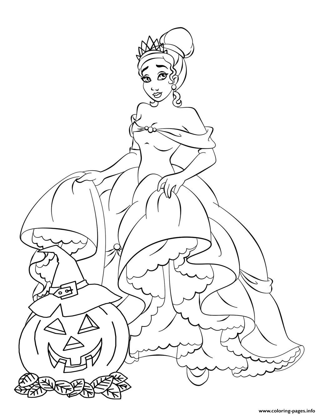 Tiana Princess Disney Halloween coloring
