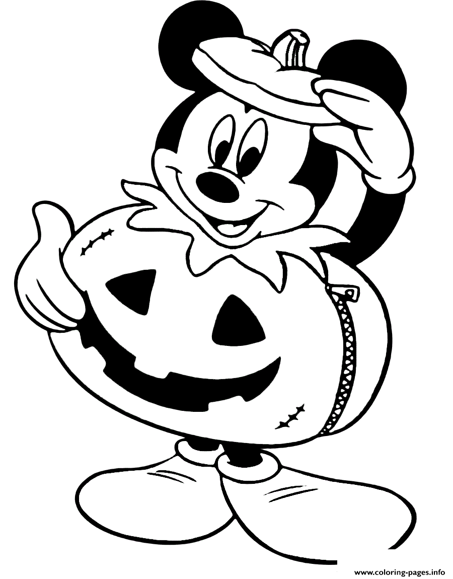 Mickey As A Pumpkin Disney Halloween coloring