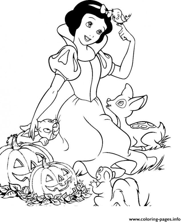 Disney Princess Halloween Coloring page Printable