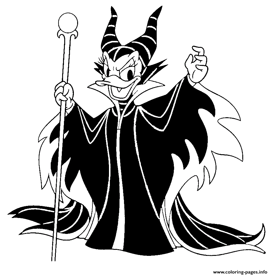 Daisy Duck As Maleficent Disney Halloween Coloring Pages ...