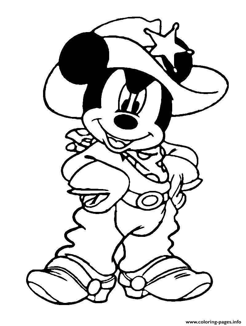 Mickey Mouse As A Cowboy Disney Halloween coloring