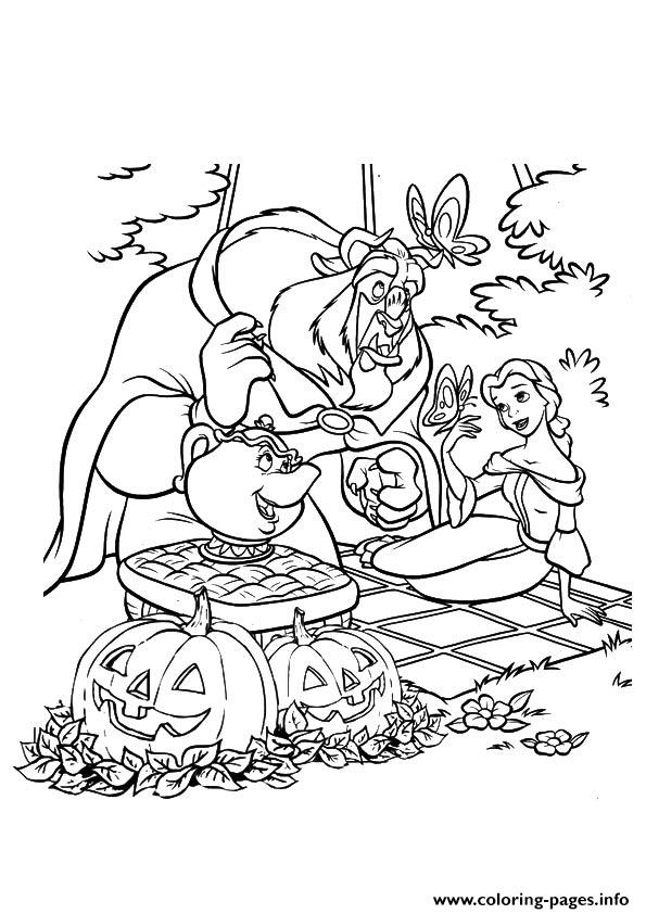The Beauty And The Beast Disney Halloween coloring