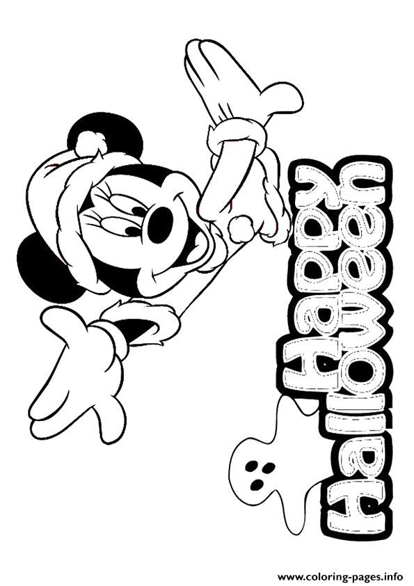 Minnie Mouse Disney Halloween Coloring page Printable