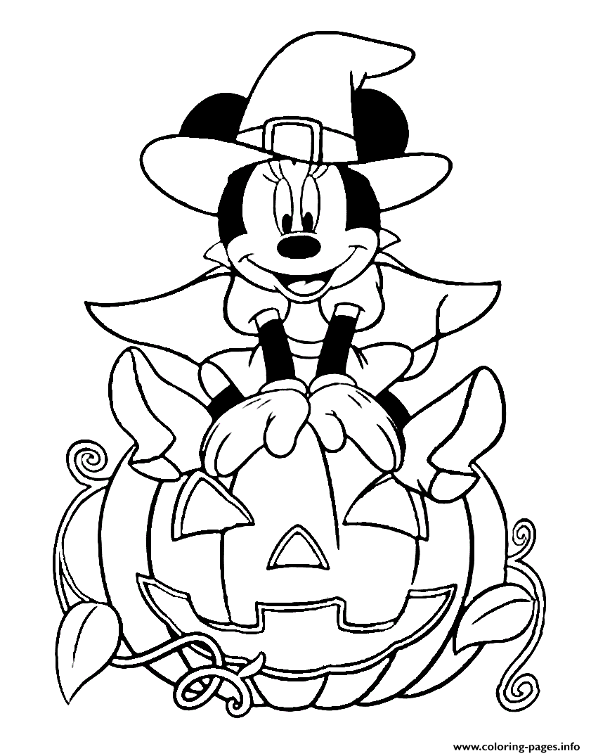 Minniepumpkin Disney Halloween coloring
