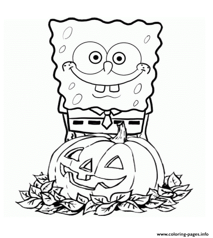 Spongebob Squarepants Pumpkin Halloween coloring