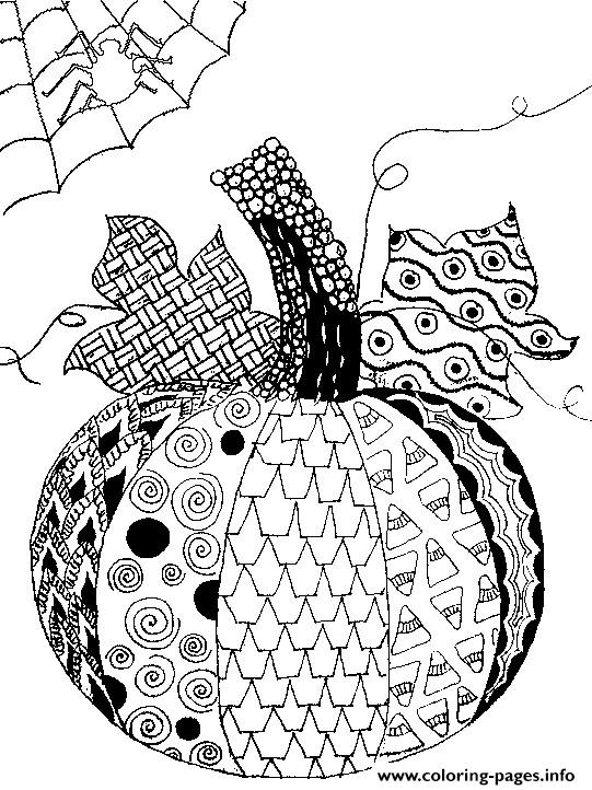Pumpkin Adult Halloween Coloring Pages Printable