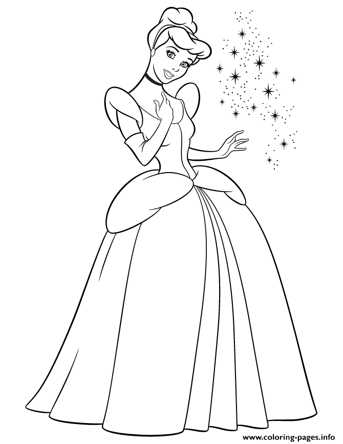 Pretty Cinderella For Girls coloring