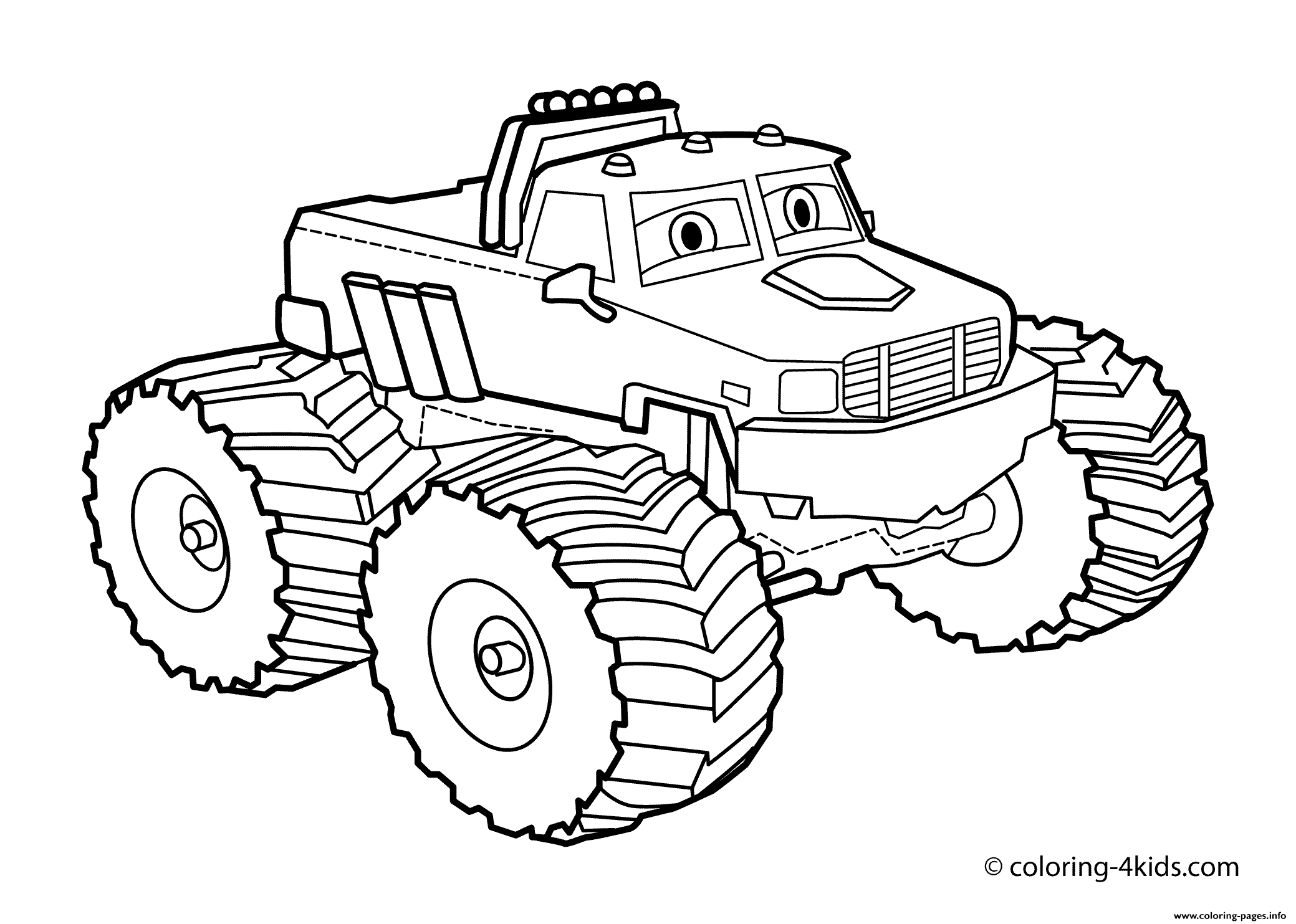 Easy Bigfoot Monster Truck Coloring Page Printable