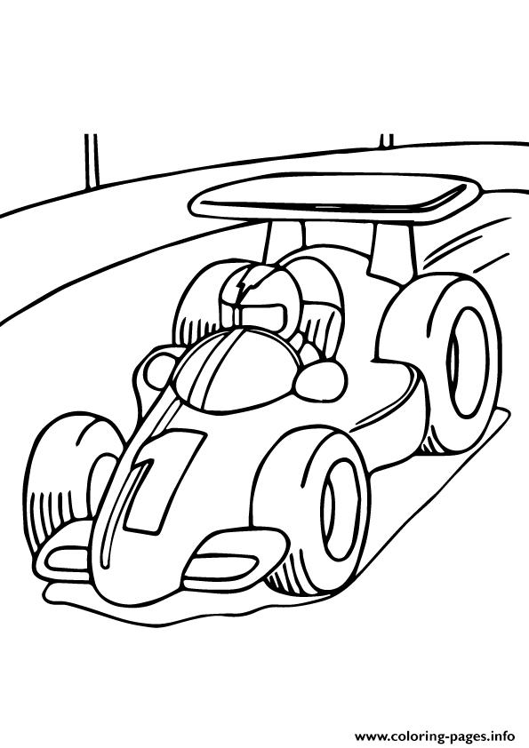 The Race Car A Coloring He A4 coloring