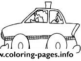 Taxi Car With Driver coloring