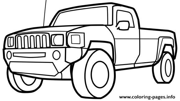 Pickup Truck Car Coloring Page Printable