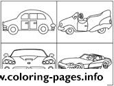 Various Car 4 Per Page coloring