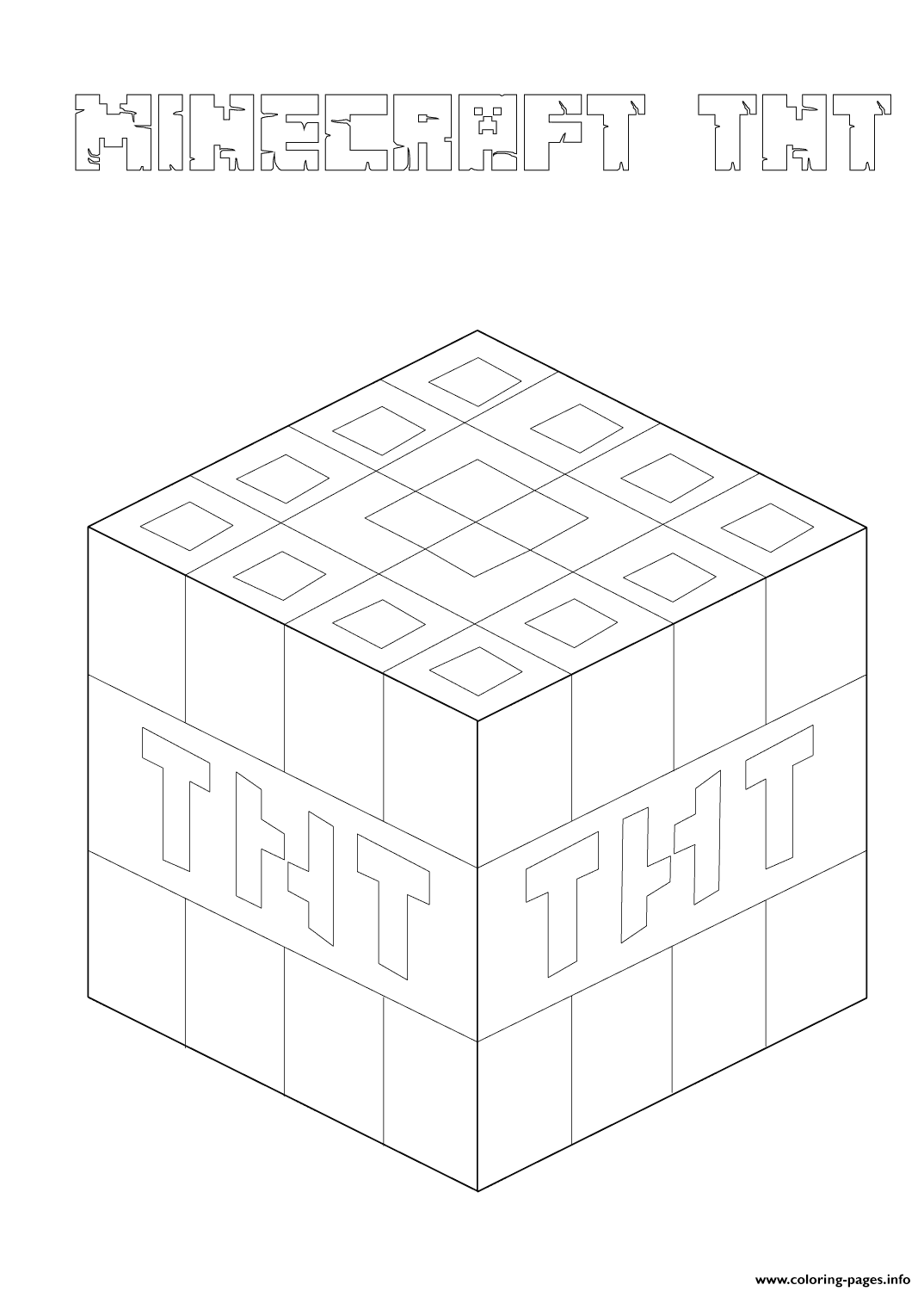 Minecraft Tnt Coloring Pages Printable