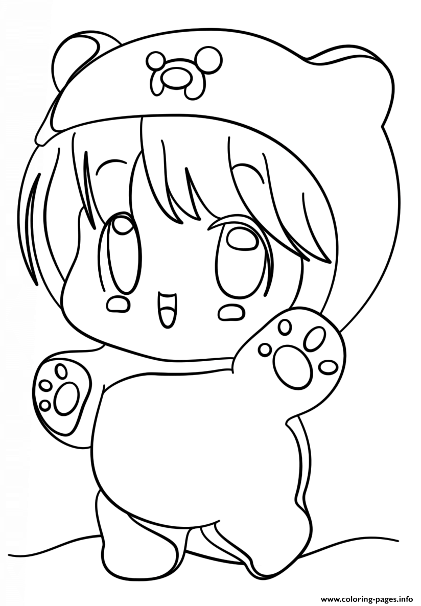 Kawaii Chibi Girl Coloring Pages Printable