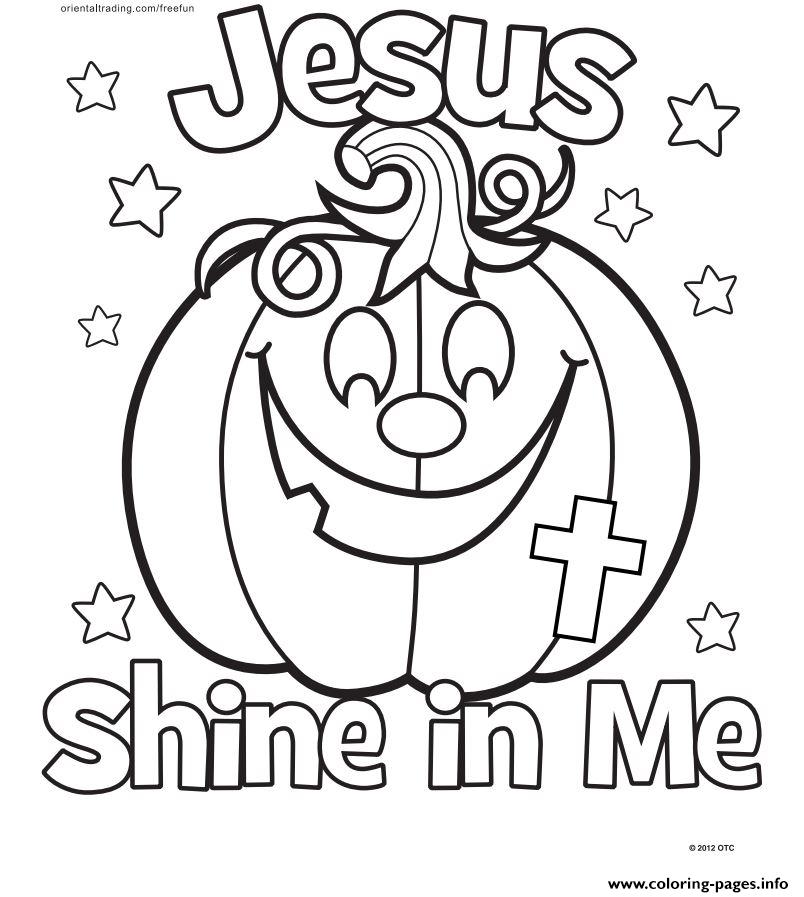 Halloween Jesus Shine In Me Coloring Page Printable