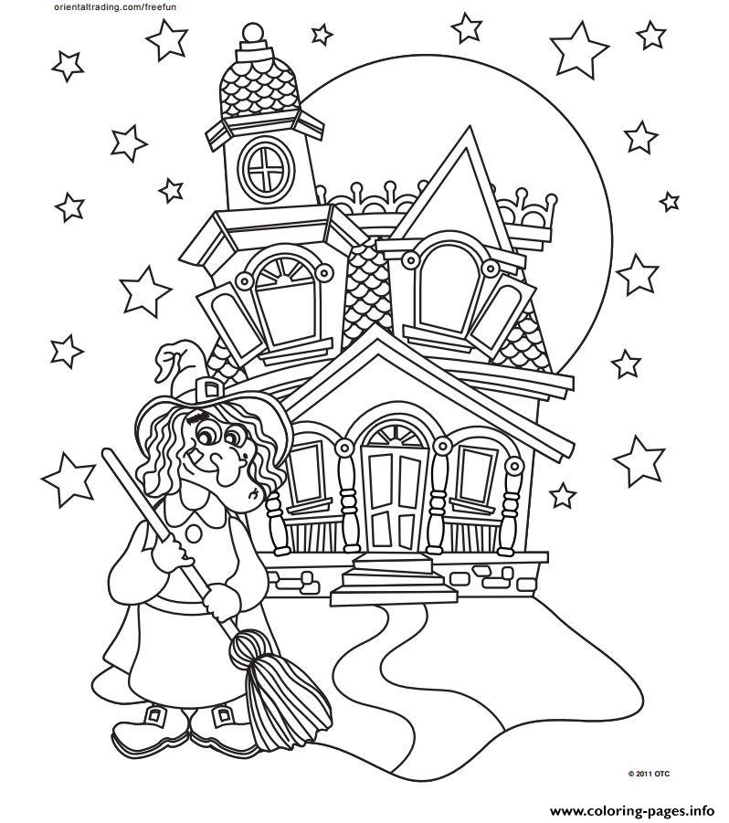 Halloween Castle Coloring Page Coloring Pages