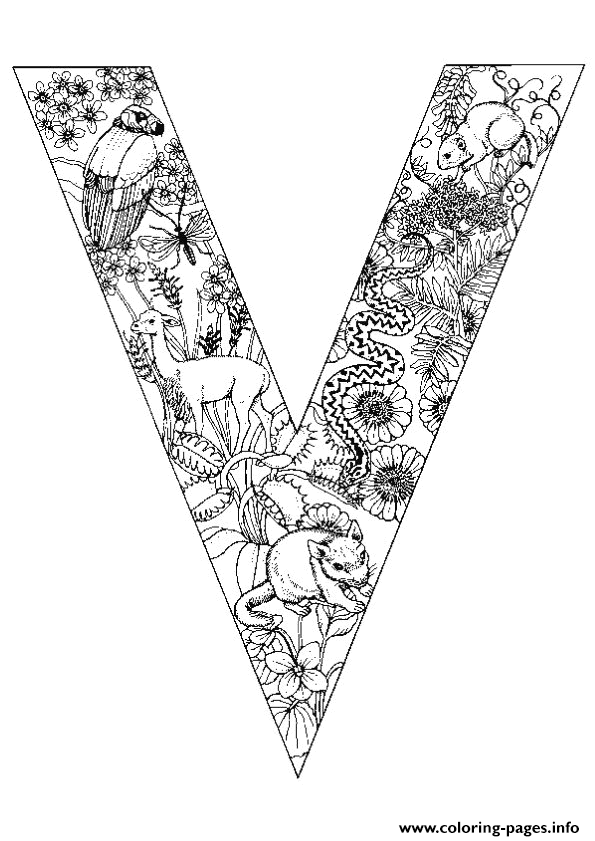 Animal Alphabet Letter V Coloring Pages Printable