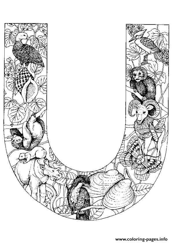 Animal Alphabet Letter U Coloring Pages Printable