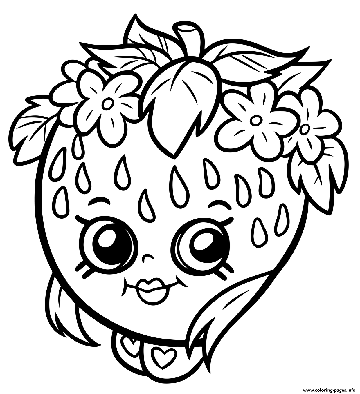 shopkins strawberry smile printable coloring pages book