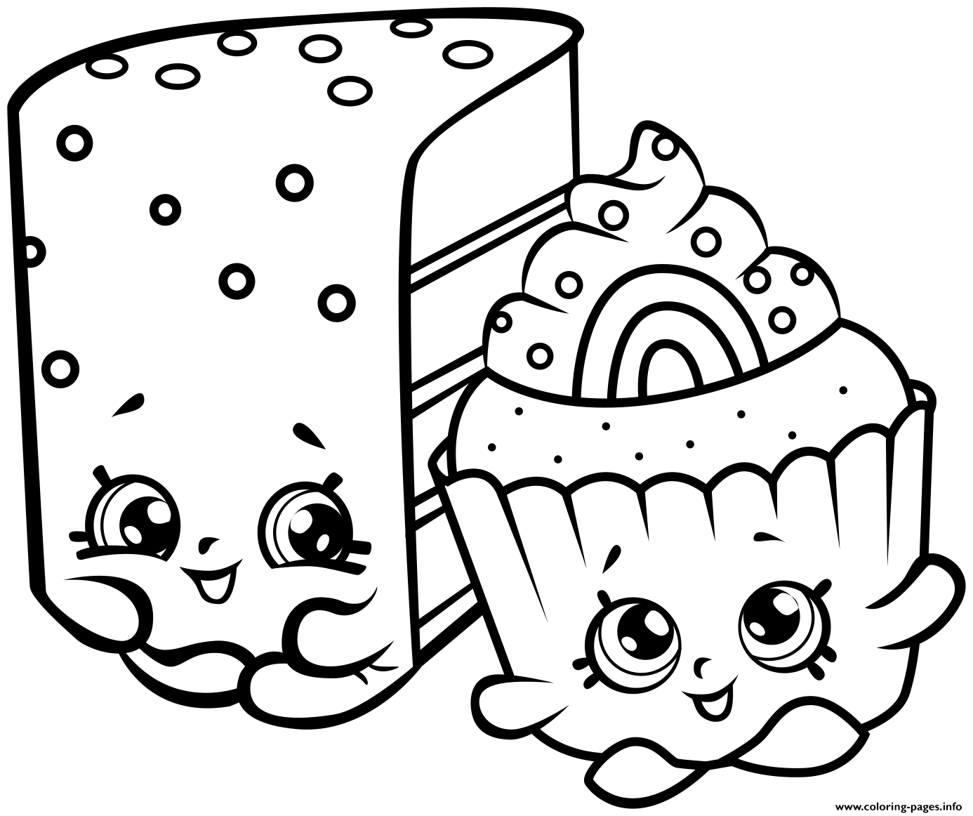 Cute Shopkins Cakes Coloring page Printable