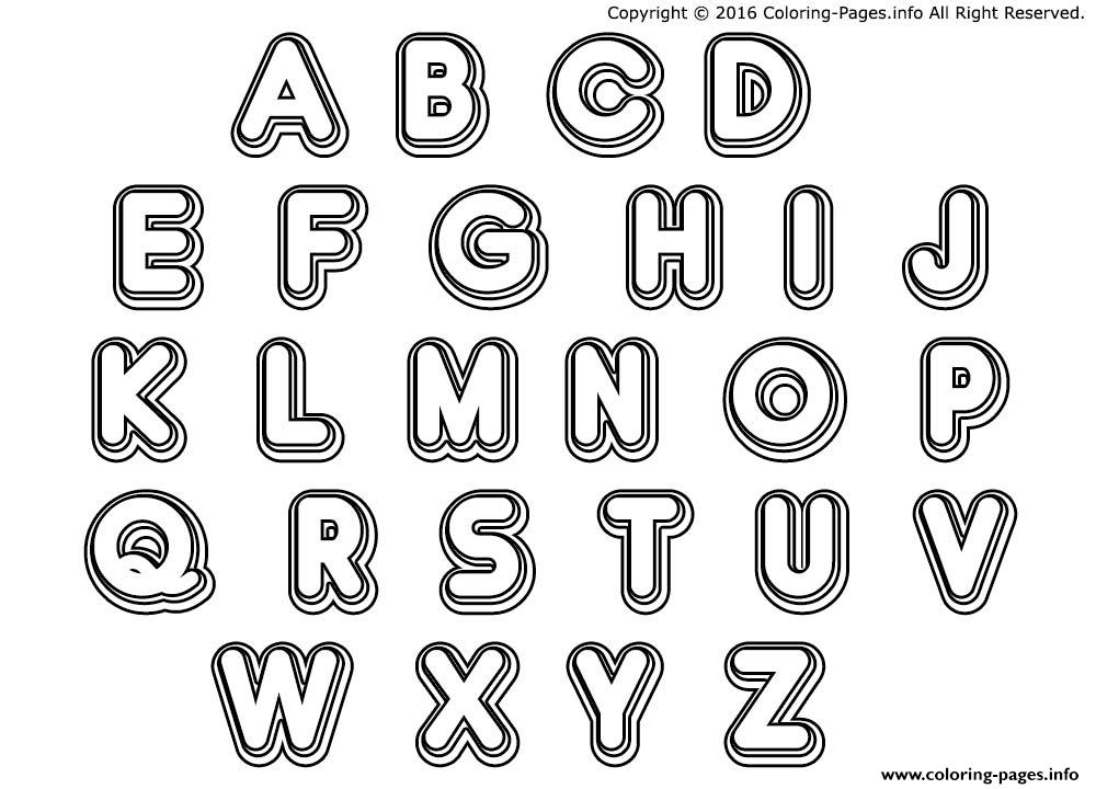 Double Bubble Letters Coloring Pages Printable