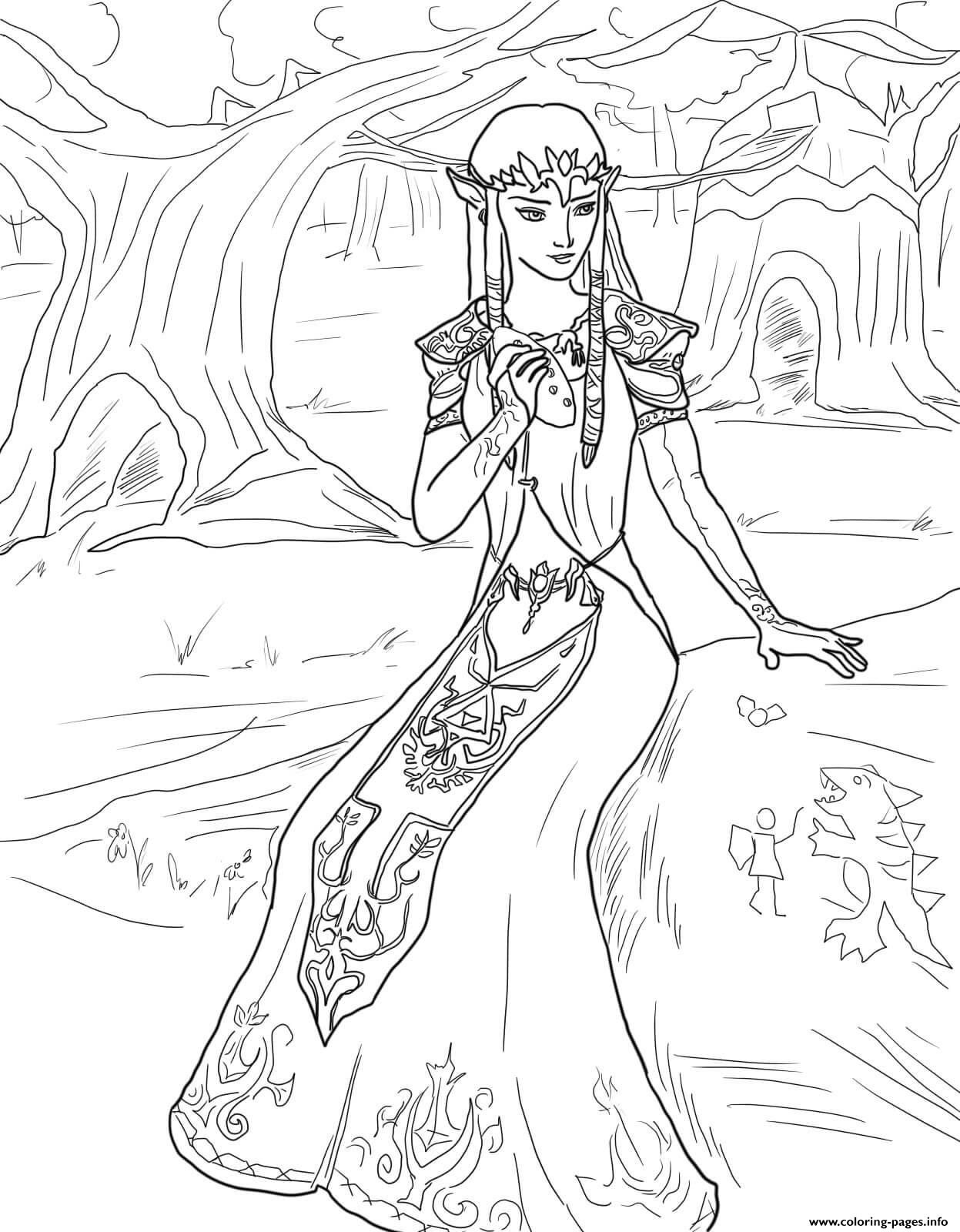 Princess Zelda Coloring Page Printable