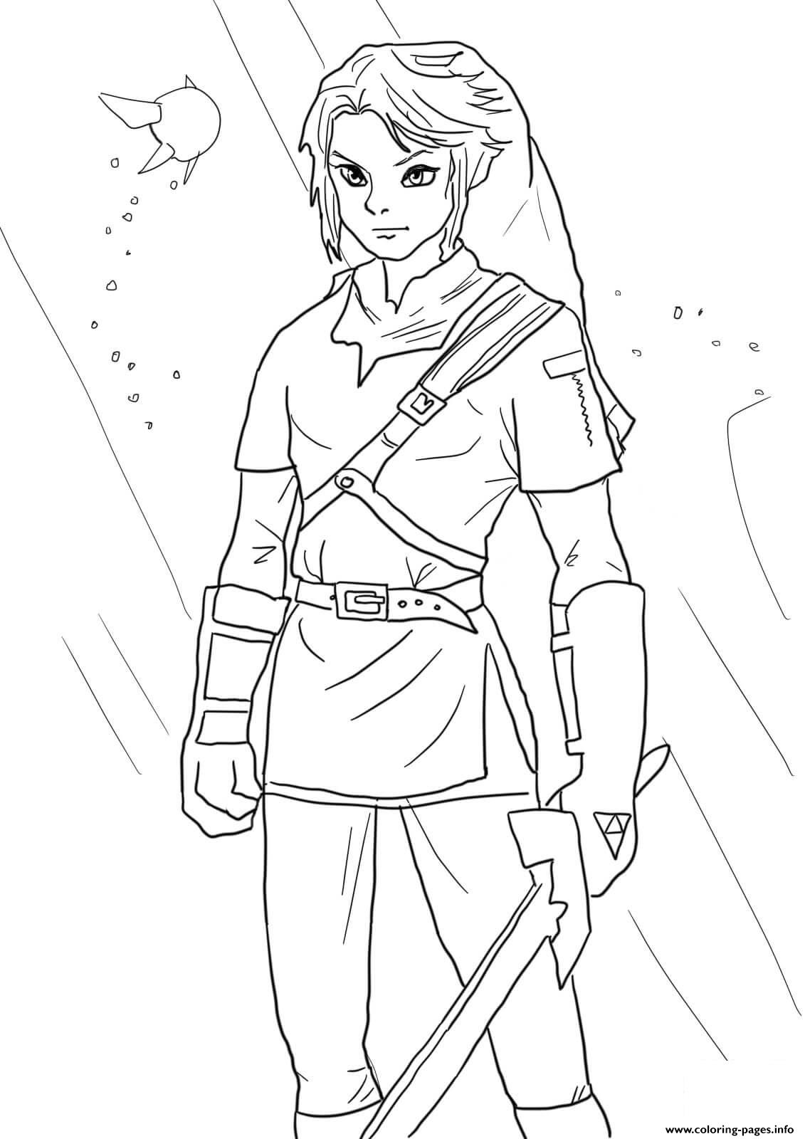 Link From Legend Of Zelda Coloring Pages Printable