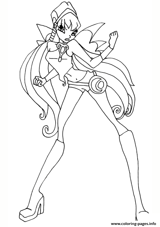 Stella Charmix Pose Winx Club Coloring Pages Printable