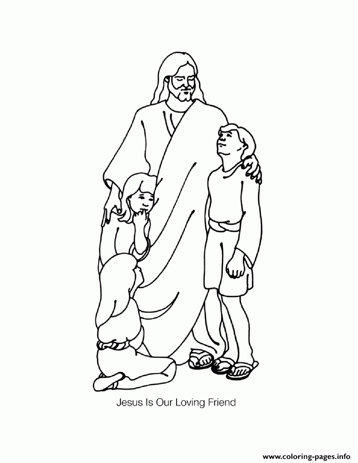 Jesus With Childrens coloring