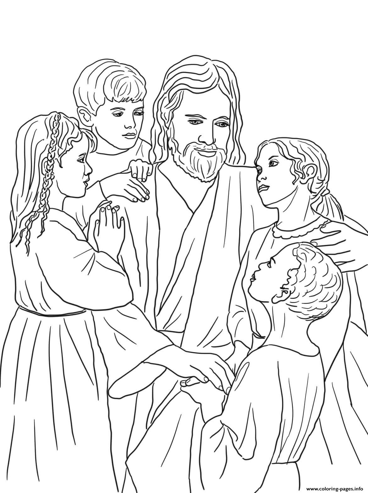 Jesus Loves All The Children Coloring page Printable