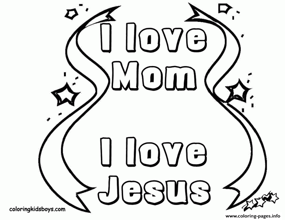 I Love Mom I Love Jesus coloring